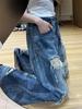 Women's Retro Distressed Loose Straight Ripped Jeans
