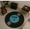 Tapis de sol décoratif personnalisé en forme de disque vinyle Antidérapant Rétro Musique pour Salon Studio