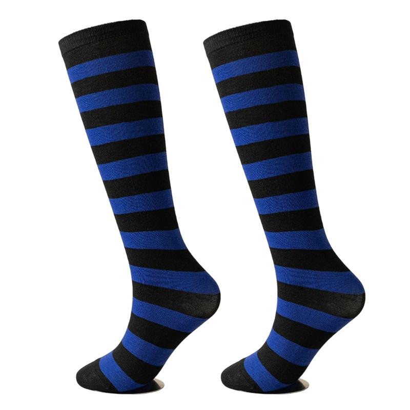 Elastic Stripes Thigh Socks For Women Breathable Long Stripes Socks Practical Overknee Stockings Casual Outfit Essential