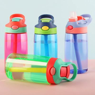 Botella de agua de 480ml con pajita para niños y niñas, botellas de viaje portátiles para gimnasio, deportes, taza de Fitness, botella para beber jugo de agua fría de verano