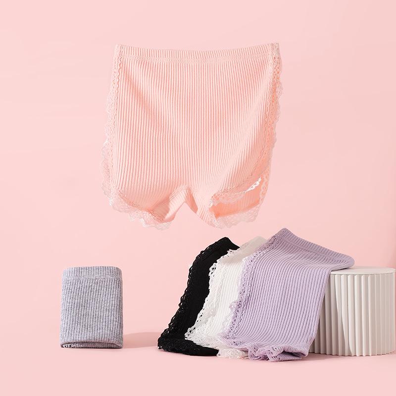 Mädchen Baumwoll-Boxershorts mit Spitze für Sicherheit, antibakteriell
