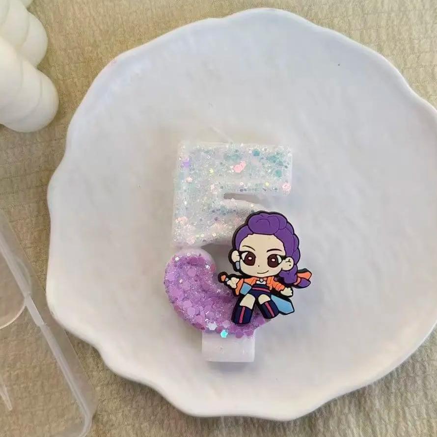 Kpop Monster Hunting Theme Creative Accessories 1-9 Birthday Candles, DIY Creative Birthday Candles for Children's Birthday Part