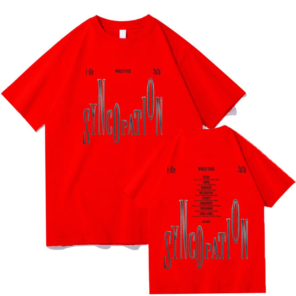 I-DLE Syncopation World Tour 2026 T Shirts GIDLE Kpop Korean Style Tee Shirt (G)i-dle New Casual Y2K Tees Unisex Cotton Clothes