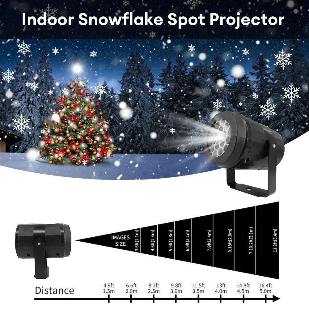 LED Projector Night Light Snowflake Projector Outdoor Lamp 360° Rotating Home Festivals Party Decoration