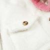 Teen/Kids Girls Color Spliced Plush Jacket With Pockets, Cute And Warm