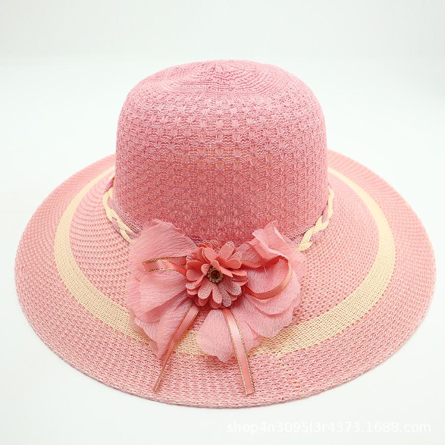 Summer straw hat big brim fashionable flower sweet seaside vacation beach breathable sun protection sun hat women's
