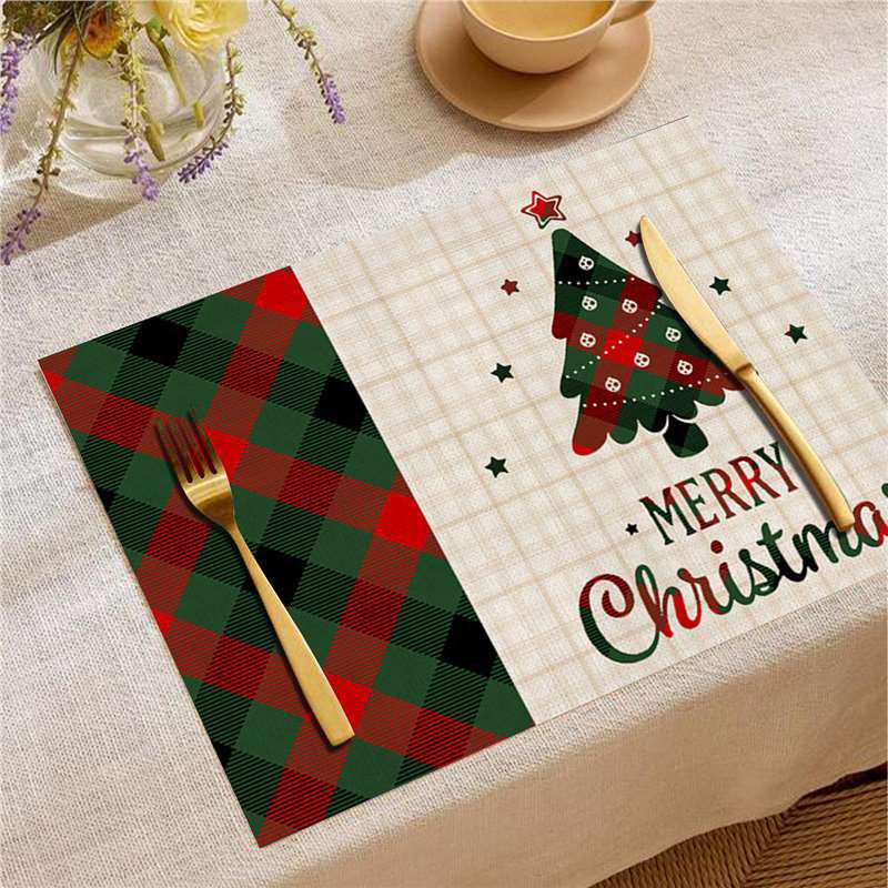 New Year Christmas Table Mat Print: Simple Home Tablecloth Placemat and Decoration