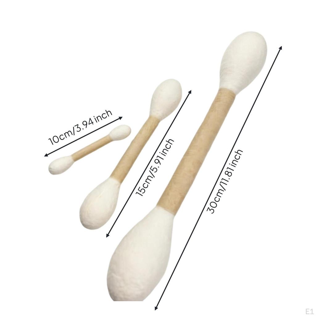 3 Pieces Swab Cat Toy Wool Felt SwabShaped Rounded Tips Feline Teaser