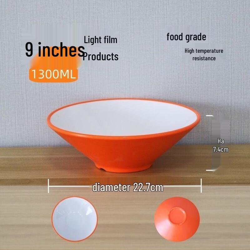 Two-Tone Melamine Conical Noodle Bowl