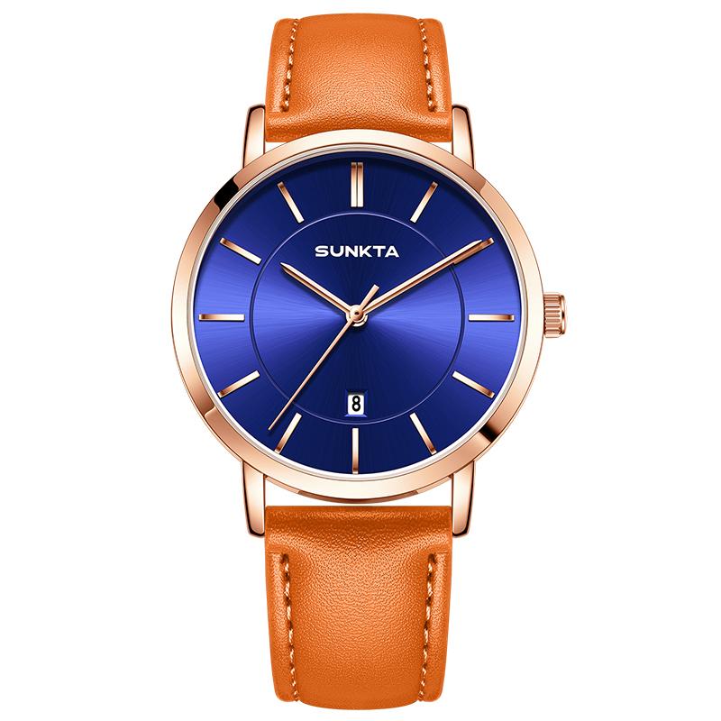 Sunkta New Fashion Elegant Watches for Women Outdoor Sports Ultra Thin Casual Leather Strap Breathable Quartz Ladies Watch Gifts