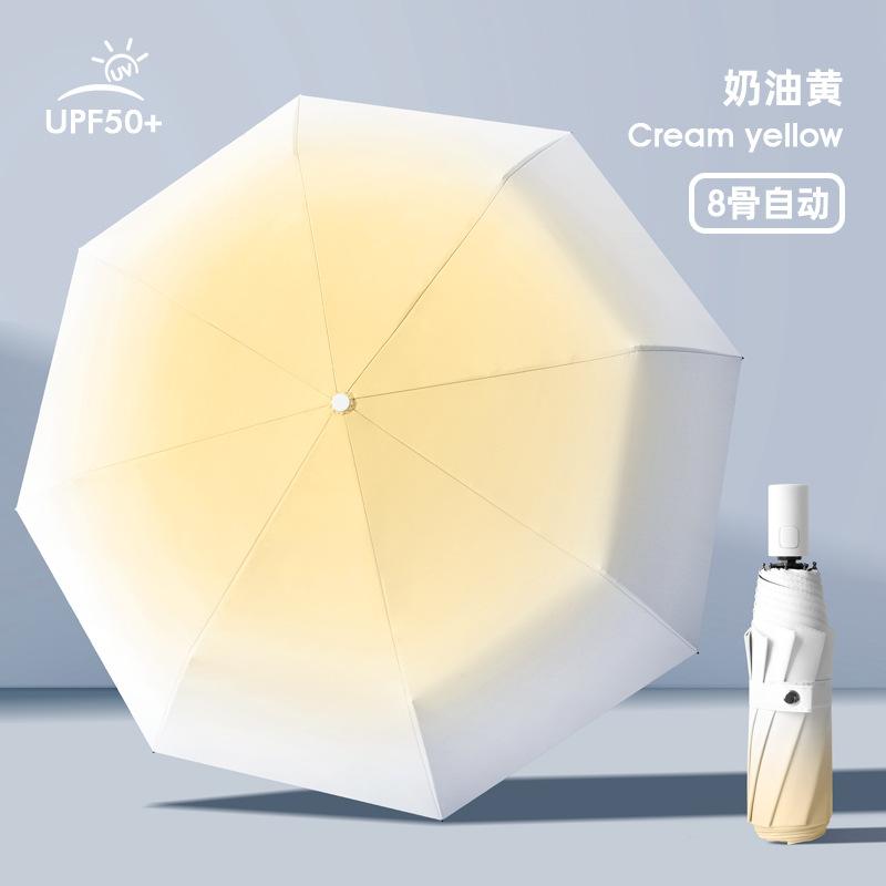 

Трискладна автоматична парасолька з поступовою зміною кольору, вітрозахисна парасолька, вінілова парасолька від сонця