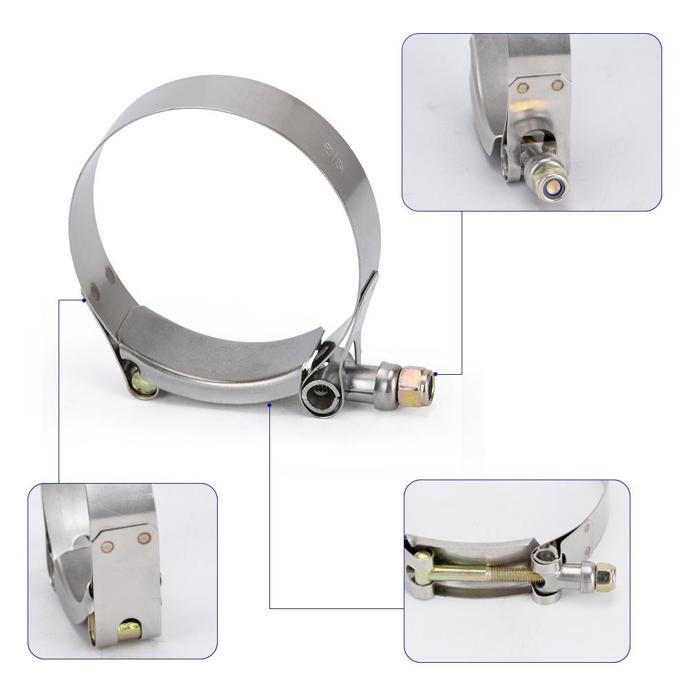 Stainless Steel 304T Exhaust Pipe Clamp 2.5 inch for Silicone Turbo Hose, Two-Pack