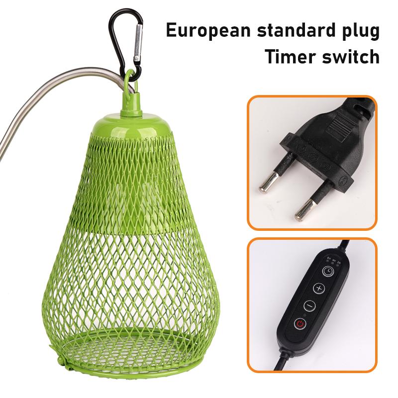 110V-220V Reptile Heat Lamp Shade Green Ceramic Heat Mesh Cover Heater Guard For Chicken Lizards Turtle Brooder Snake