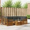 Outdoor Sofa Set with Cushions 7 pcs Natural and Anthracite