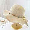 Summer Travel Beach Sunshade Straw Hat, New Fisherman Hat Women Hollow-Out Vacation Sunhat With Wide Brim