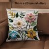 2D Floral Embroidered Pattern Decorative Cushion Covers Pattern Cushion Cover Suitable For Sofa Bedroom Car Pillow Cover