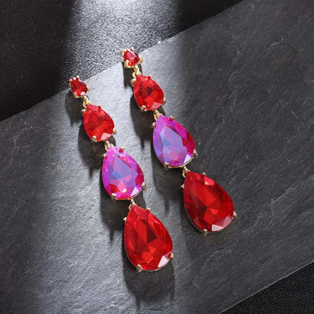 Geometric Drop Earrings With Cubic Zirconia For Women Fashion Jewelry Autumn