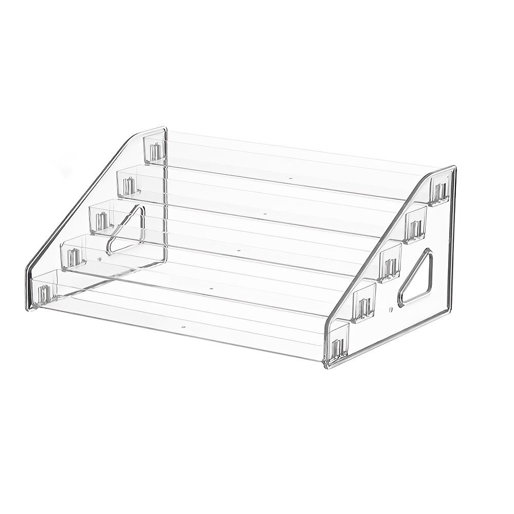 1pc Display Shelf, Desktop Badge Color Paper Diffuse Around The Edge Of The Ladder Transparent Placement Of Grain Standing Card