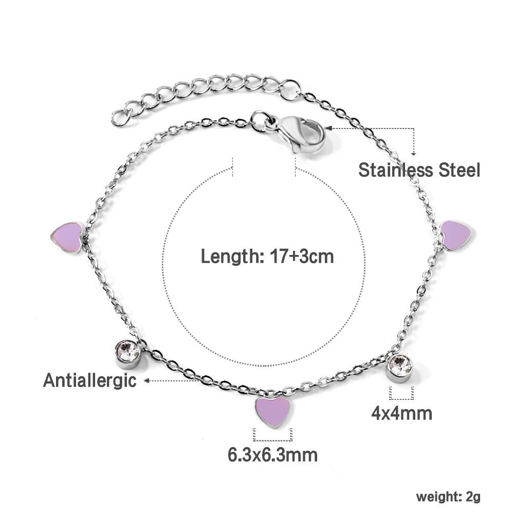 Bracelet Cute Sweet Butterfly Dragonfly Pendant with White Diamond Bracelet Stainless Steel Jewelry