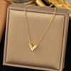 Stainless Steel Letter V Bracelets For Women Girl Gold Color Alphabet Bangle Famous Brand Jewelry Set Best Gift For Friend