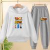 Felpa con cappuccio per bambini 3-12 anni Stampa Anime GUYS Cappotto Affascinante Felpa+Pantaloni Bambini Ragazze Neonato Set Trendy per il Tempo Libero