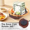 Napkin Holder Metal and Wood Standing Napkin Dispenser with 360° Rotating Storage Base Kitchen Organizer for Counter Decoration