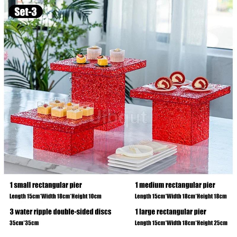 Food Display Rack Acrylic Cold Meal Hotel Business Tea Break Platform Ornament Set Cake Display Rack Dessert Table Buffet Table