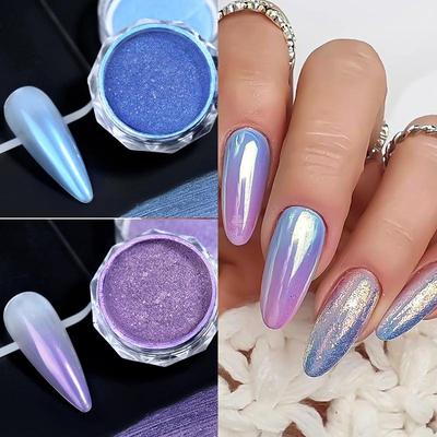 1g Nail Powder Art Glitter Mirror Effect Chrome Silver UV Gel Polish Shimmer Dip Dust DIY Nails Decor