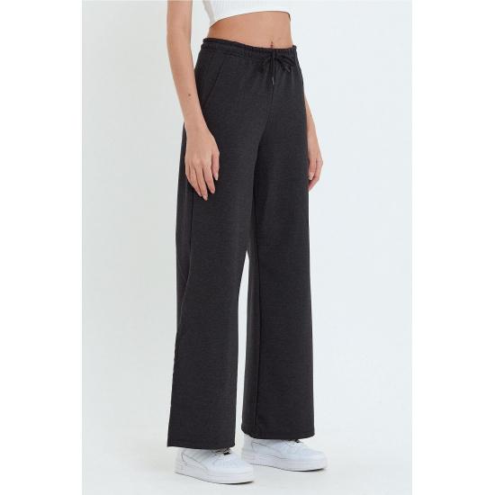 Women's Pocketed Slit Sweatpants Trousers