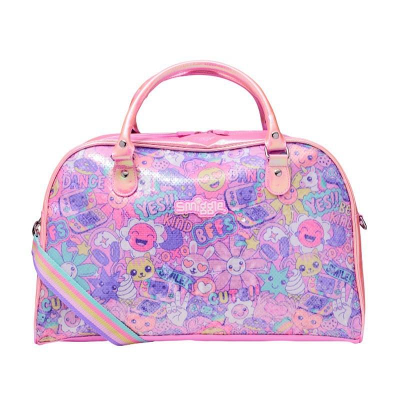 Smiggle Großer Kapazitäts Kinderrucksack Mädchen Leichte Leinwand Schultasche Mit Gepolsterten Trägern Blumenmuster 42x30cm