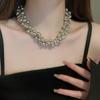 Metal Cool Style Ball Geometric Choker Necklace European American Exaggerated Personality Temperament High Sense Clavicle Chain For Women
