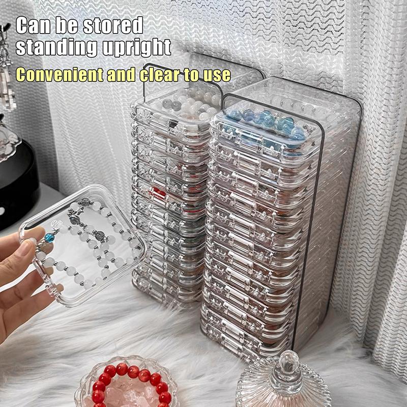 Przezroczyste Kwadratowe Prostokątne Plastikowe Pudełko Organizer na Biżuterię Naszyjnik Kolczyki Pierścionki