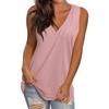 Women's Casual Fashion V-Neck Sleeveless Top Solid Color Vest T-Shirt