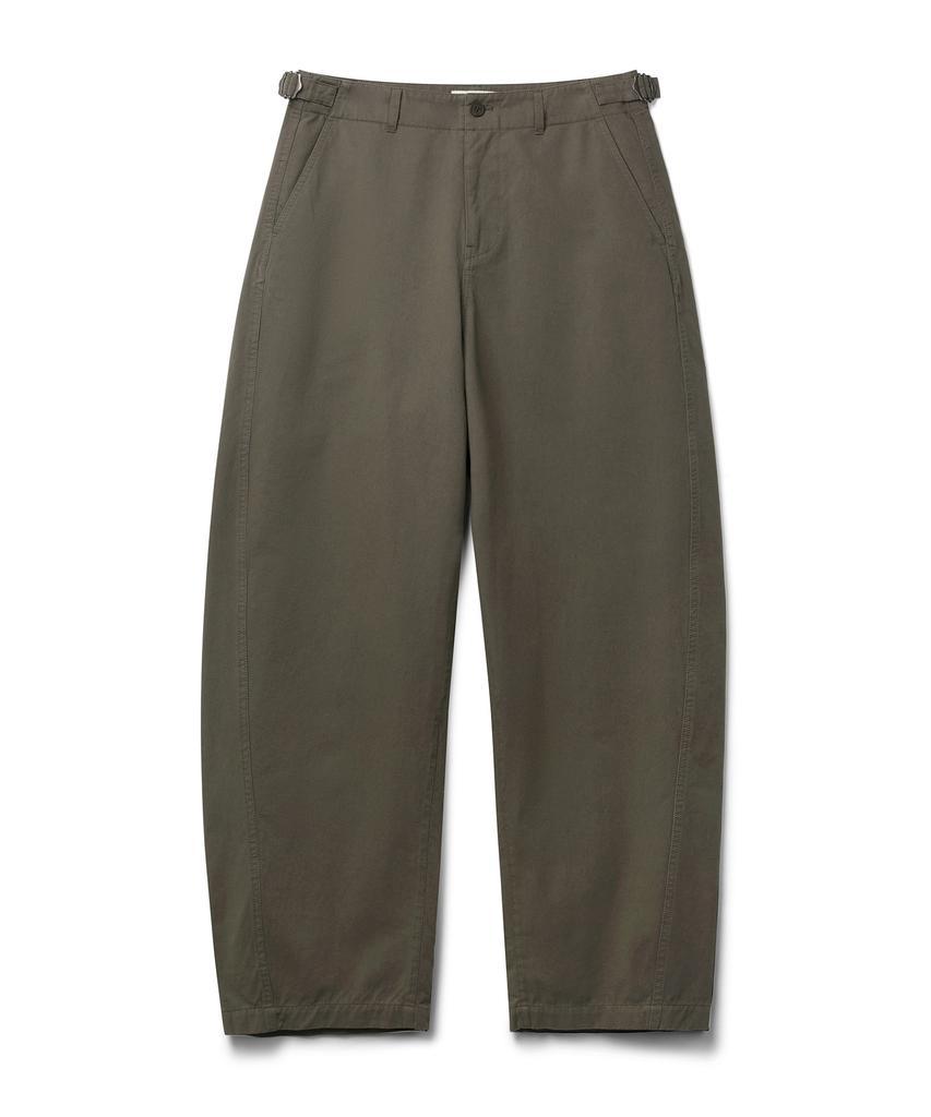 COSTUME O’CLOCK Cotton Washed Curved Pants Ash Brown Coospt251Ashbrown