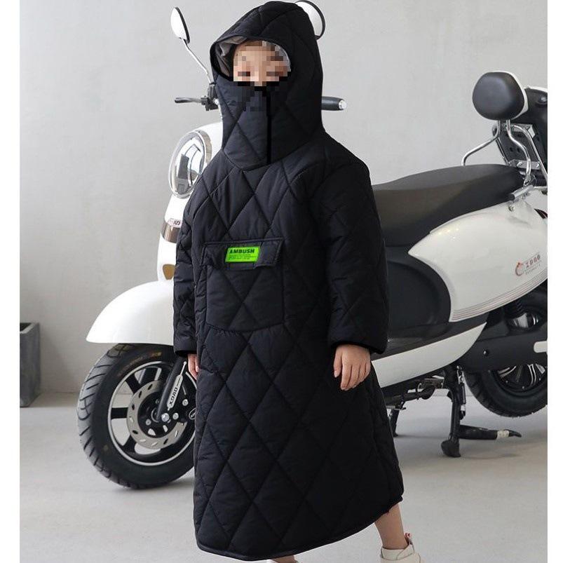 Winddichte Winter Fleece-Gevoerde Motorfiets Achterzittinghoes voor Kinderen