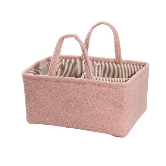 Baby Diaper Caddy Organizer Nursery Storage Basket Large Capacity Diaper Organizer with Adjustable Divider for Baby Essentials Wipes Toys