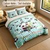 Bear Panda Theme Personalized 3Pcs Bedding Set Custom Text & Name 1 Sheet 2 Pillowcases Household Bedding 1pc