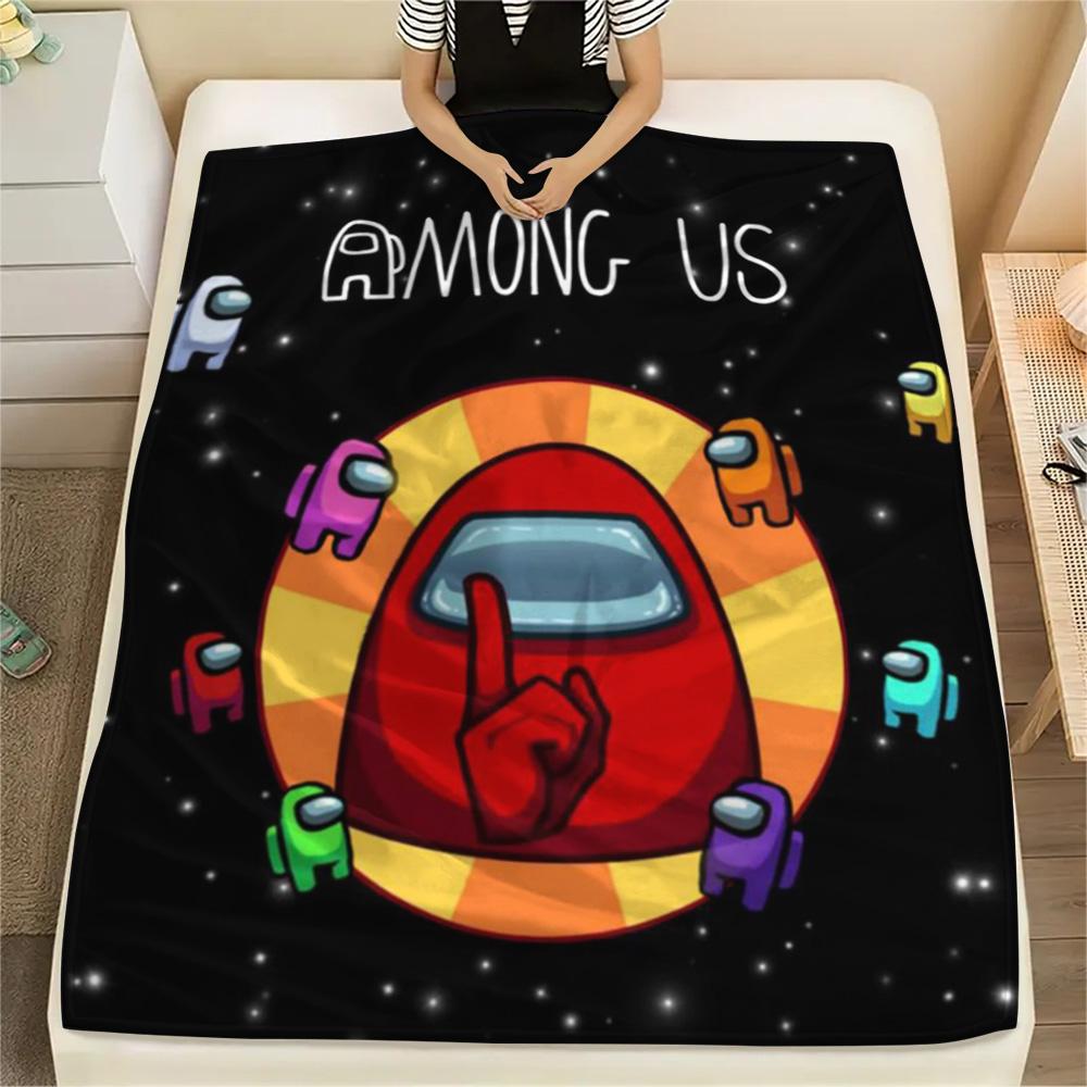 1PC Among Us Patterned Flannel Blanket Suitable For All Seasons for Home Decor Warmth and Comfort Gifts Holiday Present
