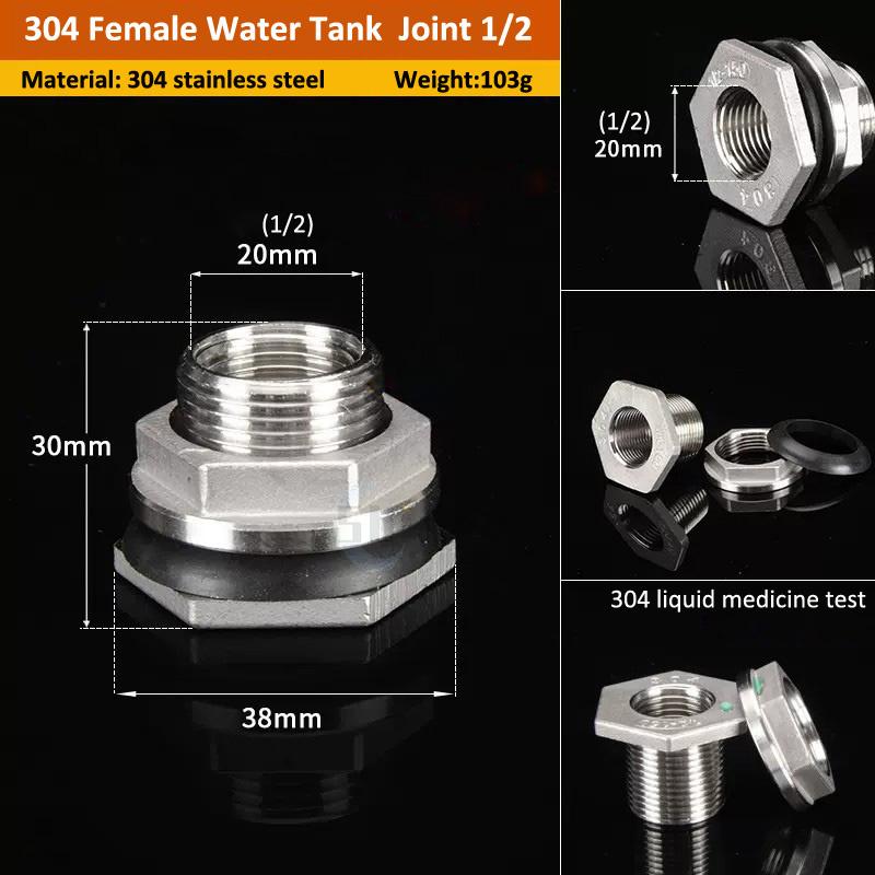 1/2” 3/4” 1” 1-1/4” 2" BSP Außengewinde 304 Edelstahlrohr Einzelner loser Schlüssel Drehanschlussmutter Wassertank Verbindungsstück