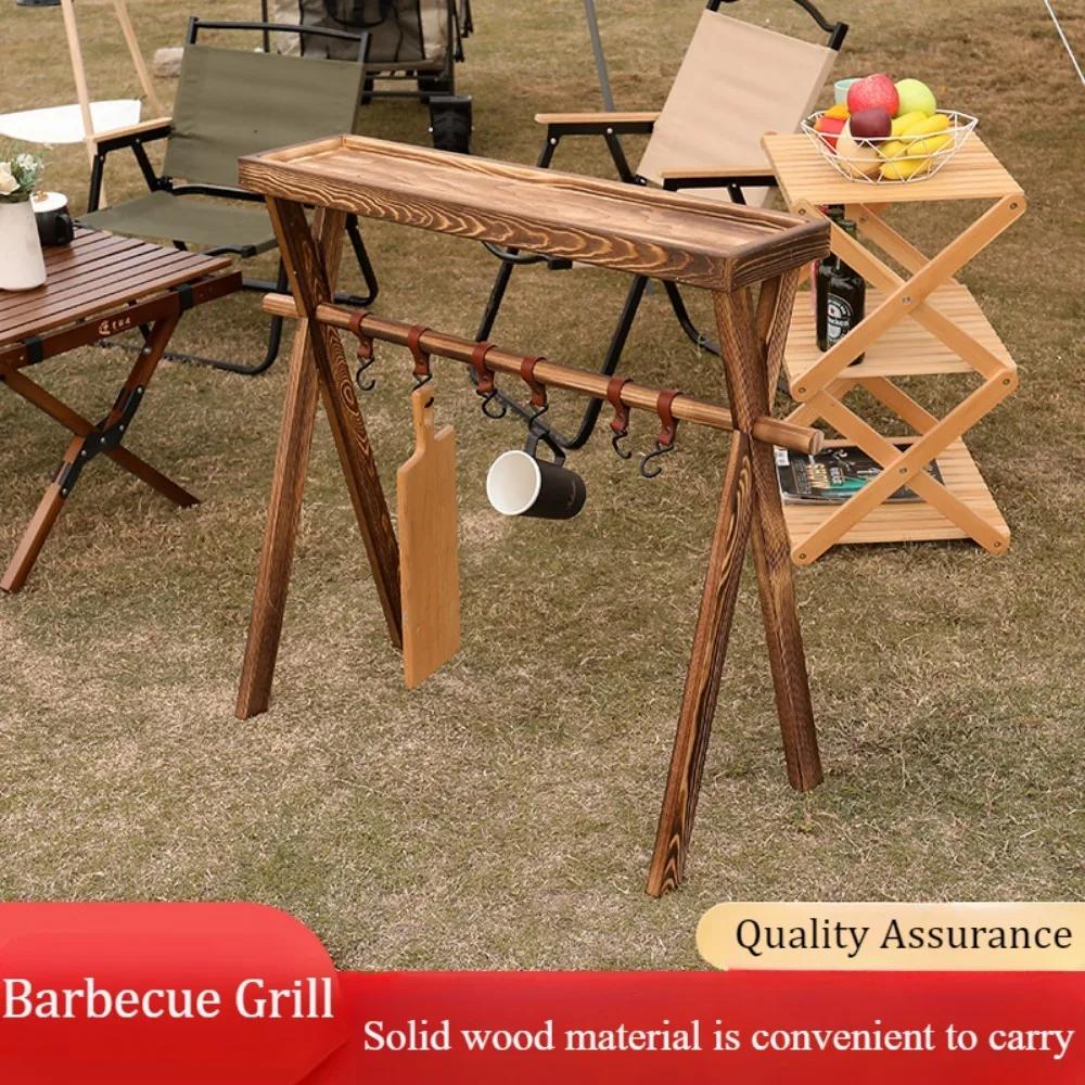 Outdoor Camping Spices Rack Save Space Portable Folding Seasoning Holder Detachable Simple Balcony Flower Stand Barbecue Shelf