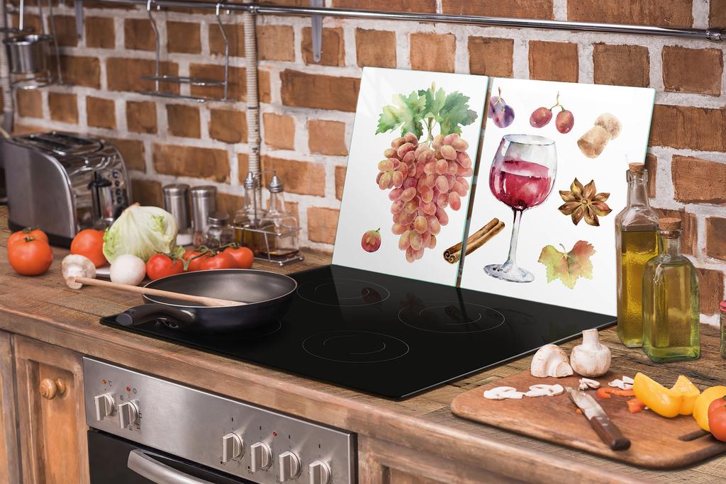 SZKLANA PŁYTA OCHRONNA DESKA 75x52 WINO
