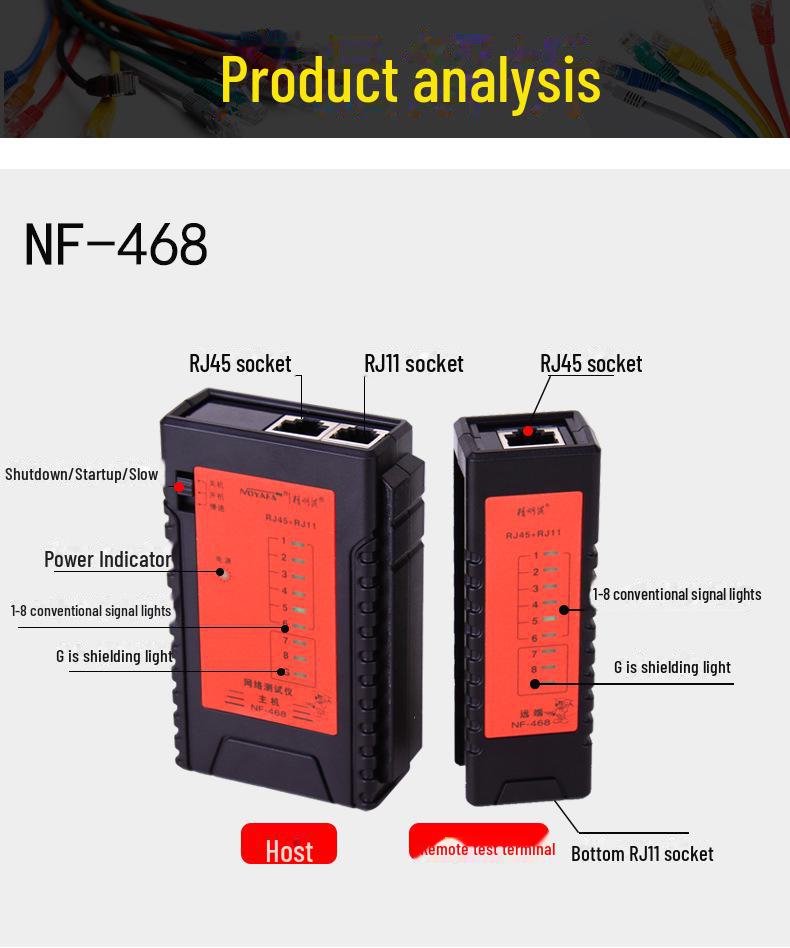 Nofangzhou Smart NF-468 Network and Line Tester for Cable Detection