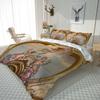 3D Angel Bedding Set Golden Luxury Bedclothes European Pattern Duvet Cover Retro Chain Comforter Cover 3 Piece For Girls Boys