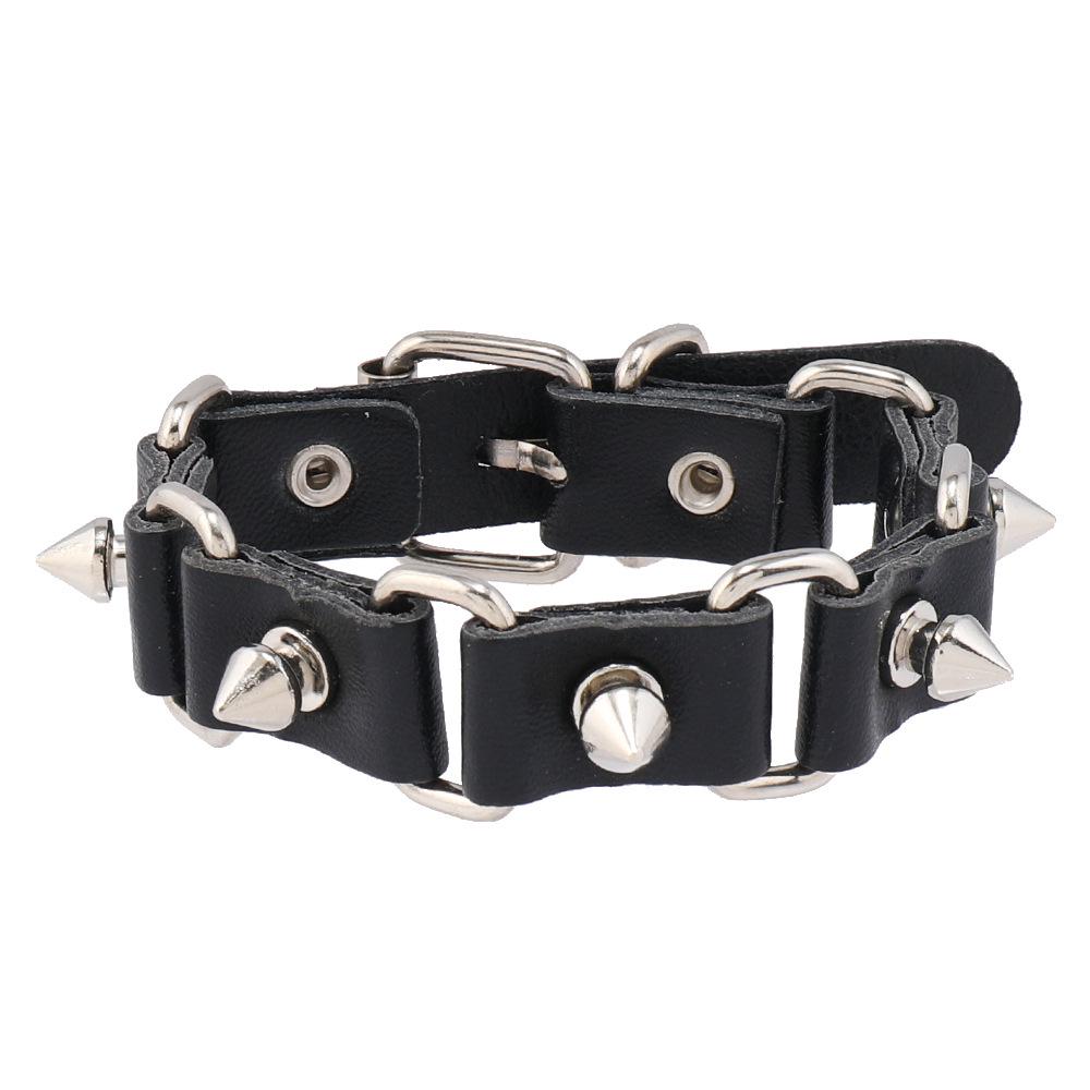 Skull Leather Punk Bracelet: European & American Trend, Cowhide Chain, Bold Hip Hop Style