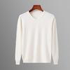 2024 Men's V-neck Solid Color Wool Knit Pullover Sweater
