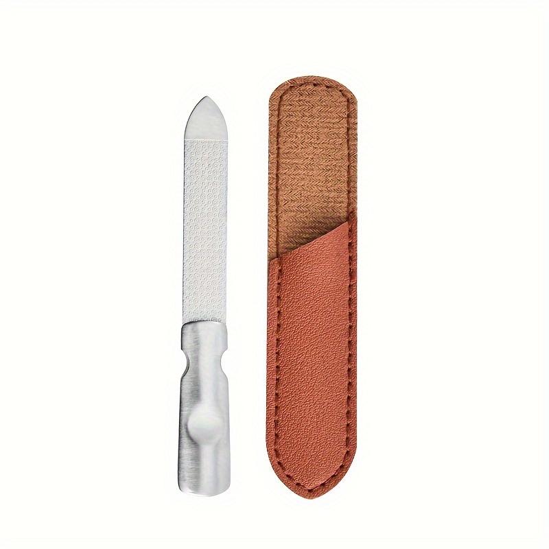 Stainless Steel Double-Sided Nail File Callus Care Tool Washable & Reusable with Pouch Ideal for Home or Salon Use