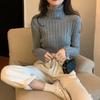 Gebreide Truien Pullovers Col Lange Mouw Effen Kleur Slim Elastisch Korte Trui Dames Nieuw Herfst Winter Dames