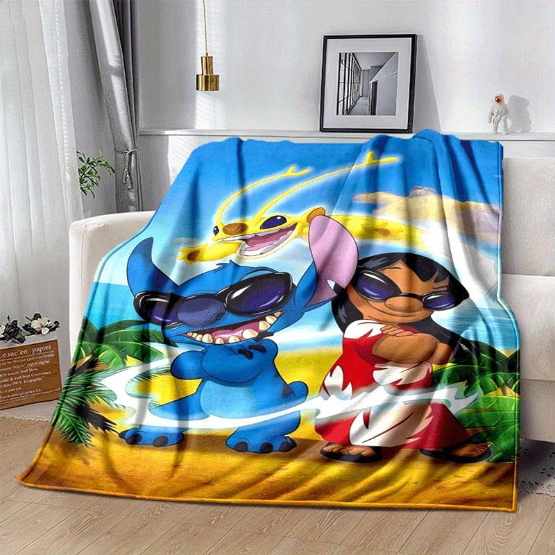 1pc Stitch Printing Blanket - Soft, All-Season Throw for Office Blanket,  | Personalized Gift with Adorable Cartoon Design