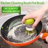 Dishwashing Brush With Soap Dispenser Palm Brush Storage Rack Set Easy-to-use Kitchen Cleaning Brush