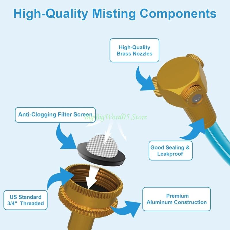 24TE Adjustable Hose Sprayers Outdoor Misting Cooling System Garden Irrigation Tool China Mainland